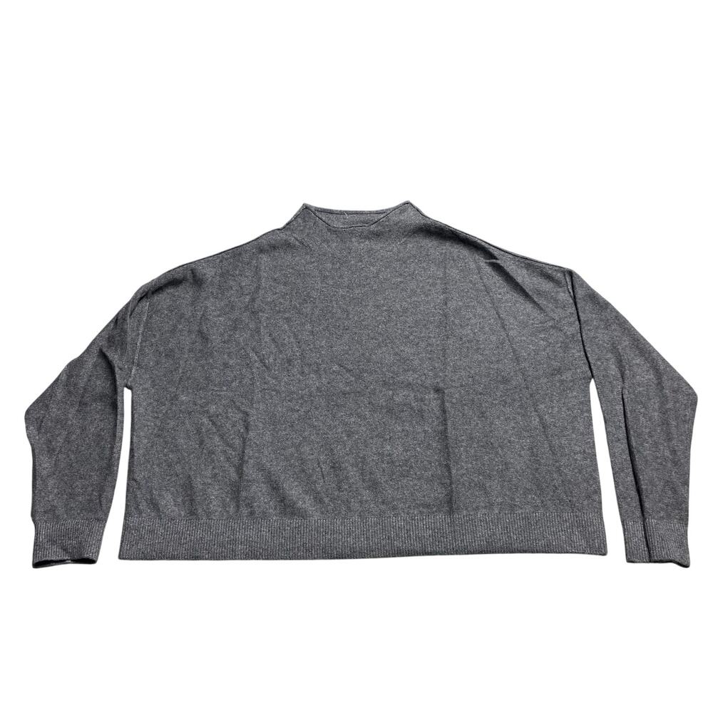 Pilcro Mock Neck Cashmere Cropped Sweater Womens Size Small Gray Knit Boxy